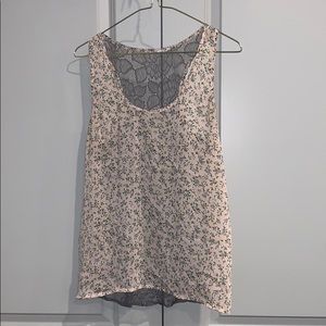Floral sheer tank with back lace $5 with bundle